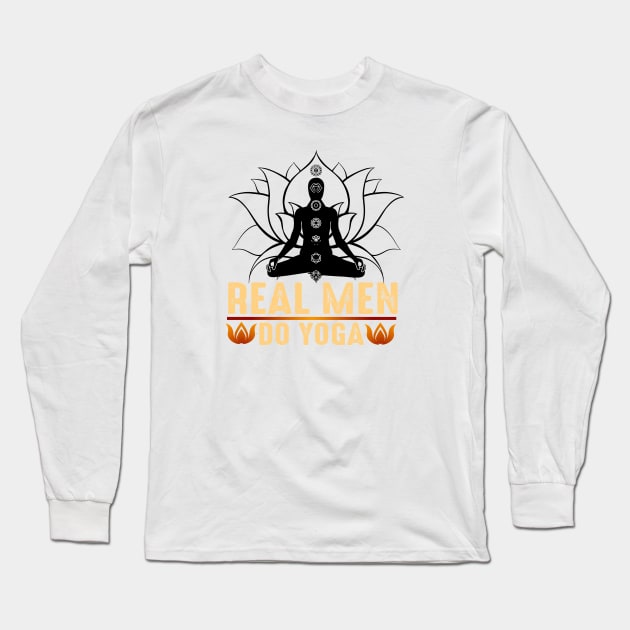 Real Men do Yoga Long Sleeve T-Shirt by twitaadesign